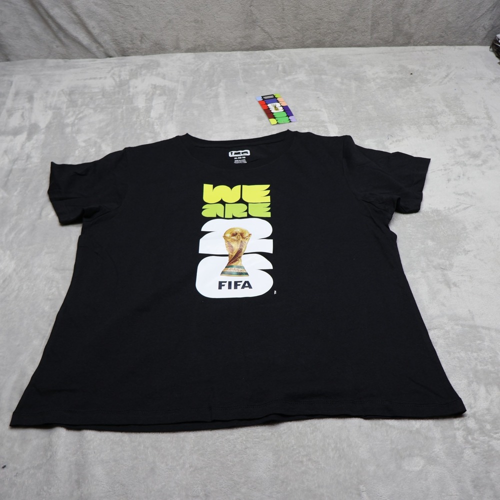 FIFA World Cup 2026 Shirt Men XL Black Football Graphic Fan Gear Casual $20 NEW